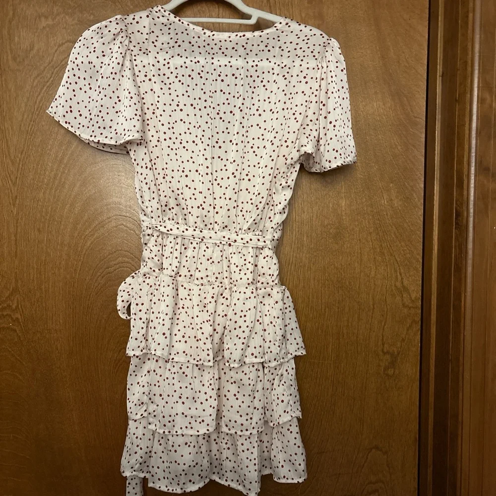 Miami White and Red Ruffle Mini Dress - Picture 2 of 3